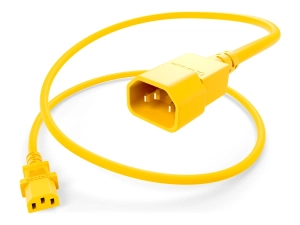 UNC Group - Power cable - power IEC 60320 C13 to IEC 60320 C14 - 250 V - 15 A - 1 ft - yellow PWCD-C13C14-15A-01F-YLW