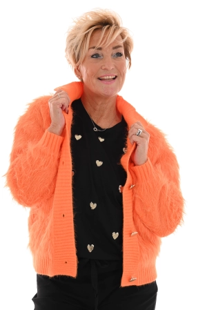 Vest harig met gouden knopen oranje