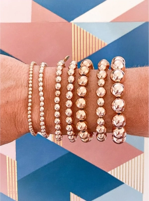 Yellow Gold Ball Bracelet 8mm
