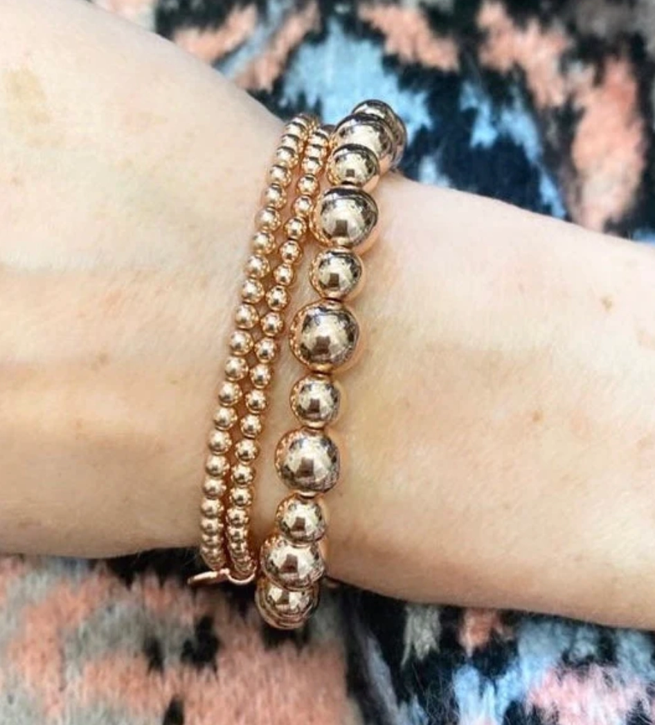 Yellow Gold Ball Bracelet 8mm
